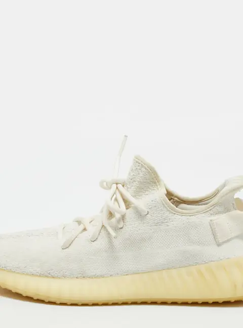 Yeezy x Adidas Boost 350 V2 Size 44 Tripple White Knit Fabric Low Top Sneakers