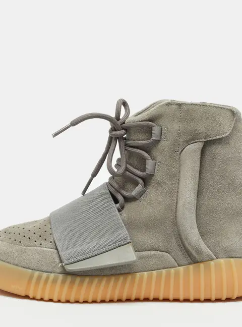 Yeezy x Adidas Boost 750 Gum Size 42.5 Grey Canvas and Suede High Top Sneakers