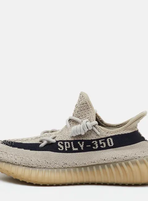 Yeezy x Adidas Boost 350 V2 Slate Core Black Size 42 Grey Knit Fabric Lace Up Sneakers
