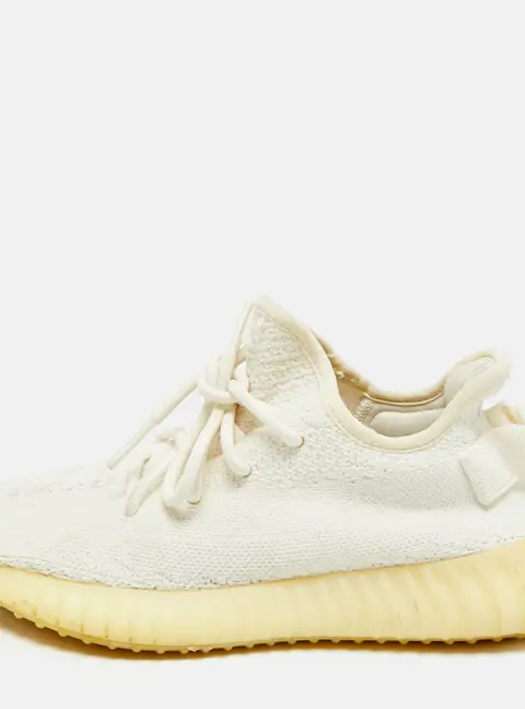 Yeezy x Adidas Boost 350 V2 Cream Size 39 1/3 White Knit Fabric Low Top Sneakers