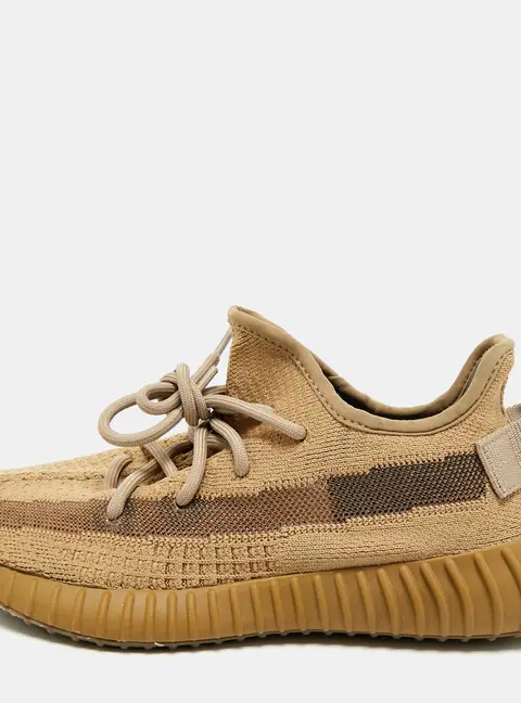 Yeezy x Adidas Boost 350 V2 Earth Size 39 1/3 Brown Knit Fabric Low Top Sneakers