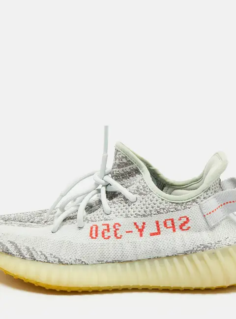Yeezy x Adidas Boost 350 V2 Blue Tint Size 41 1/3 Blue/Grey Knit Fabric Low Top Sneakers