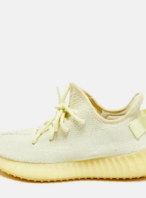 Yeezy x Adidas Boost 350 V2 Butter Size 40 2/3 Light Yellow Knit Fabric Low Top Sneakers