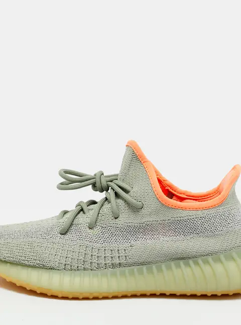 Yeezy x Adidas Boost 350 V2 Desert Sage Size 42 Green/Grey Knit Fabric Low Top Sneakers
