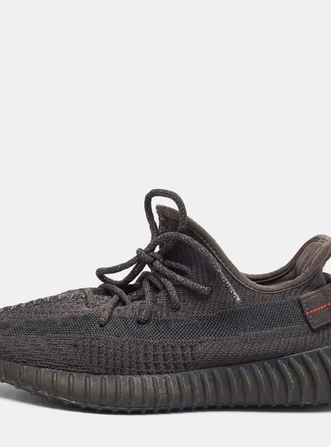 Yeezy x Adidas Boost 350 V2 Black (Non-Reflective) Size 42 2/3 Black Knit Fabric Low Top Sneakers