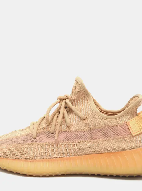Yeezy x Adidas 'Clay' Boost 350 V2 Size 40 2/3 Orange Knit Fabric Low Top Sneakers