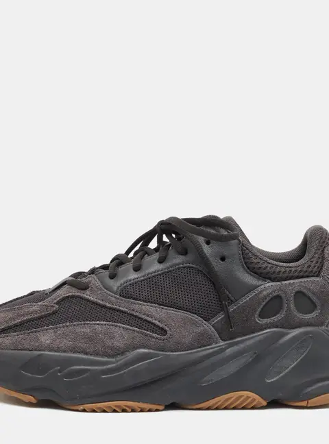 Yeezy x Adidas Boost 700 Utility Black Size 46 Black Mesh and Suede Low Top Sneakers