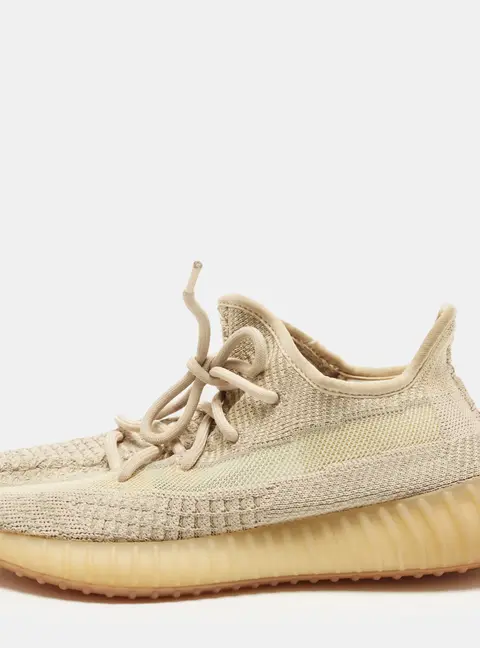 Yeezy x Adidas Boost 350 V2 Antlia Size 40 Cream Knit Fabric Lace Up Sneakers