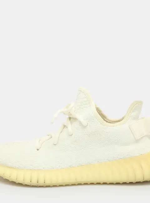 Yeezy x Adidas Boost 350 V2 'Triple White' Size 41 1/3 White Knit Fabric Low Top Sneakers