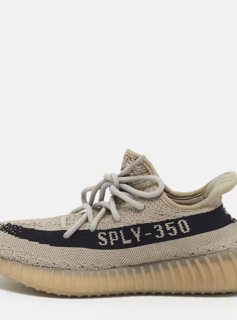 Yeezy x Adidas Boost 350 V2 Slate Size 40 2/3 Grey/Black Knit Fabric Low Top Sneakers
