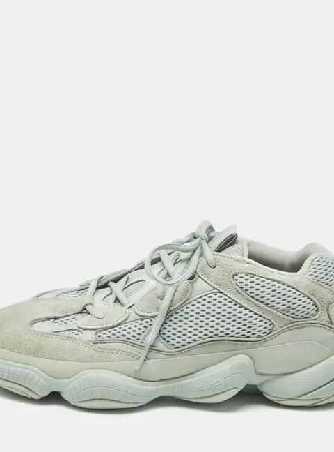 Yeezy x Adidas 500 Salt Size 44 Grey Mesh and Suede Low Top Sneakers