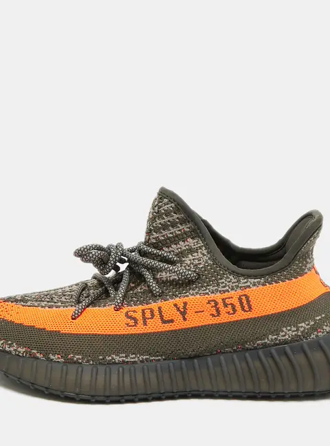 Yeezy x Adidas Boost 350 V2 Carbon Beluga Size 43 1/3 Grey Knit Fabric Low Top Sneakers