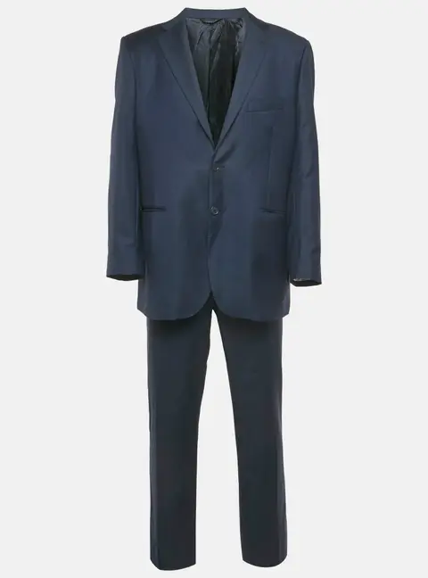 Yves Saint Laurent Pour Homme Blue Wool Regular Fit Suit 4XL