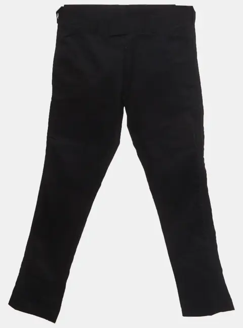 Yves Saint Laurent Black Cotton Straight Fit Trousers M