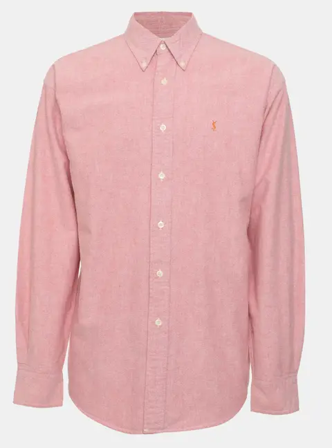 Yves Saint Laurent Pink Cotton Long Sleeve Shirt M