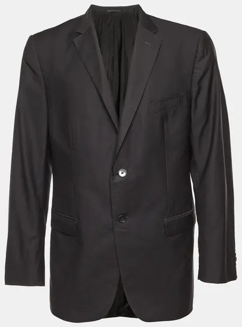 Z Zegna Black Wool City Two-Buttoned Blazer XXL