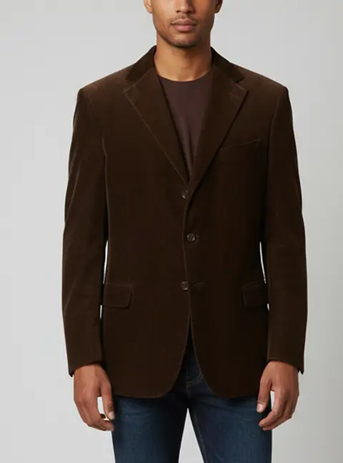Z Zegna Brown Corduroy Single Breasted Blazer XXXL
