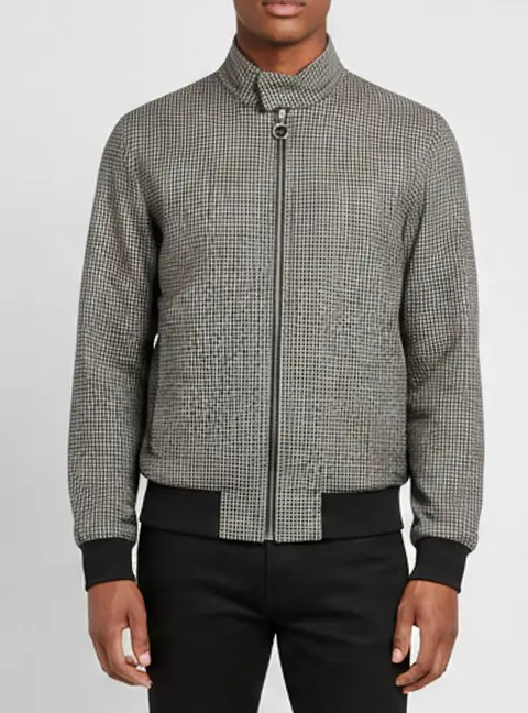 Z Zegna Multicolor Micro Plaid Techmerino Full Zip Windbreaker Jacket XS