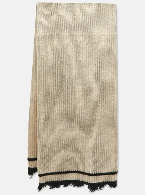 Zadig & Voltaire Beige Rib Knit Wool Blend Lisa Muffler