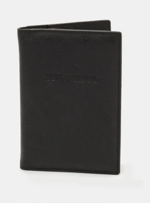 Zadig & Voltaire Passport Holder Black Leather