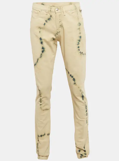 Zadig & Voltaire Cream Tie Dye Denim David Jeans L Waist 34.5"