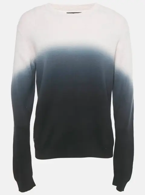 Zadig & Voltaire Pink/Black Ombre Cotton Knit Kennedy Sweater XL