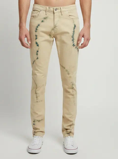 Zadig & Voltaire Cream Tie Dye Denim David Jeans M/Waist 34"