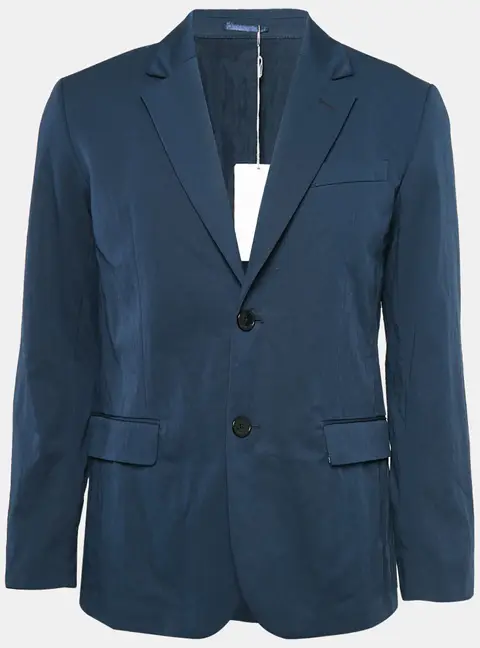 Zadig & Voltaire Marine Blue Cotton Blend Tailored Venice Blazer M