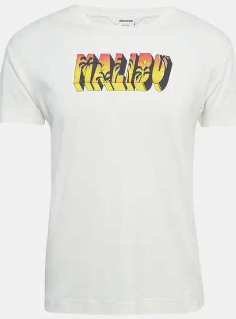 Zadig & Voltaire White Malibu Print Jersey Timor T-Shirt XS