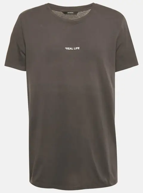 Zadig & Voltaire Grey Ted Photoprint Jersey Real Life T-Shirt XL