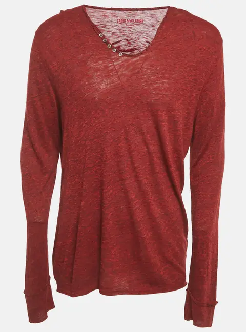 Zadig & Voltaire Red Jersey Monastir Overdyed T-Shirt XL