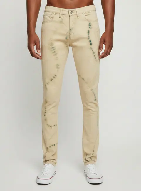 Zadig & Voltaire Cream Tie Dye Denim David Jeans M/Waist 33"