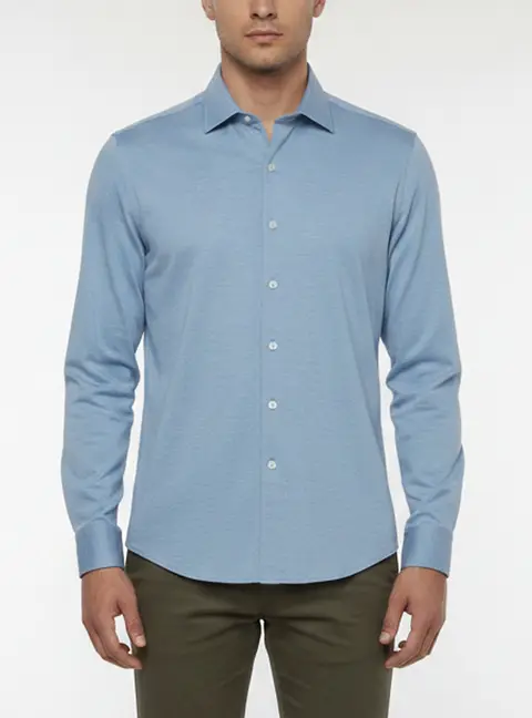 Zegna Blue Cotton Pique Long Sleeve Polo Shirt XXL