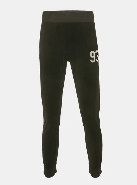 A Bathing Ape Black Velvet 93 Applique Sweatpants L
