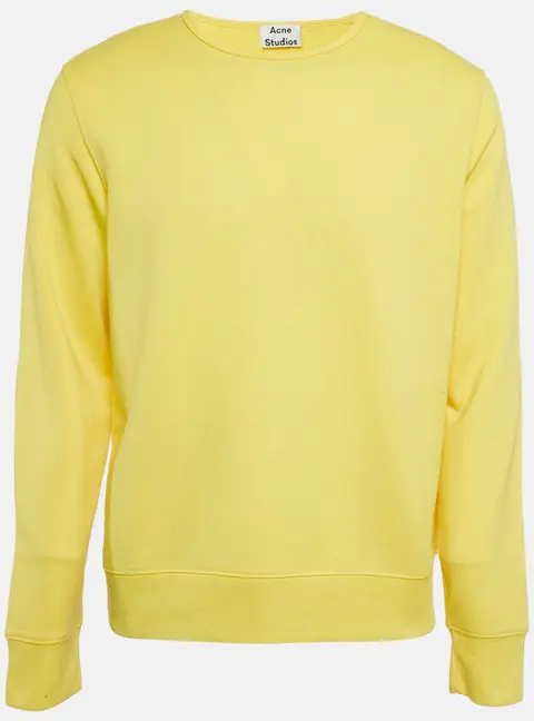 Acne Studios Yellow Knit Casey Crinkle Sweatshirt M
