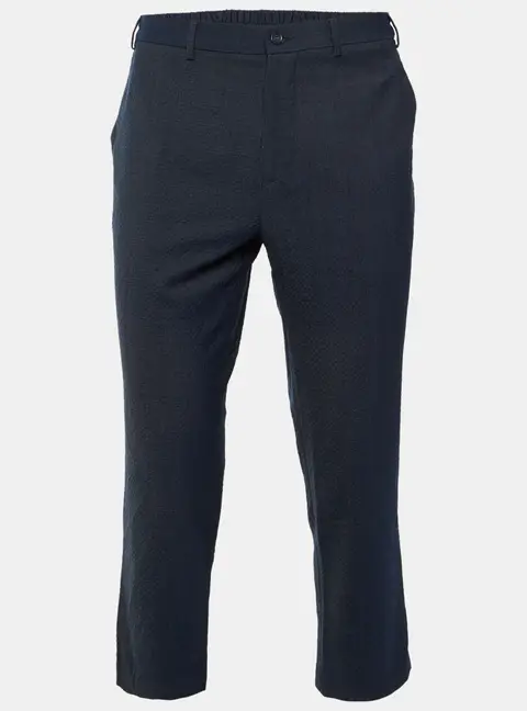 Adolfo Dominguez Navy Blue Textured Wool Blend Pants L/Waist 33"