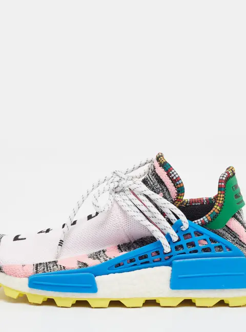 Adidas Pharell Williams Solar HU Size 40.5 Multicolor Knit Fabric Lace Up Sneakers