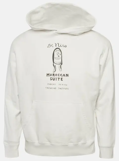 Aim&eacute; Leon Dore x Robert De Niro Sr. White Graphic Print Jersey Pullover M