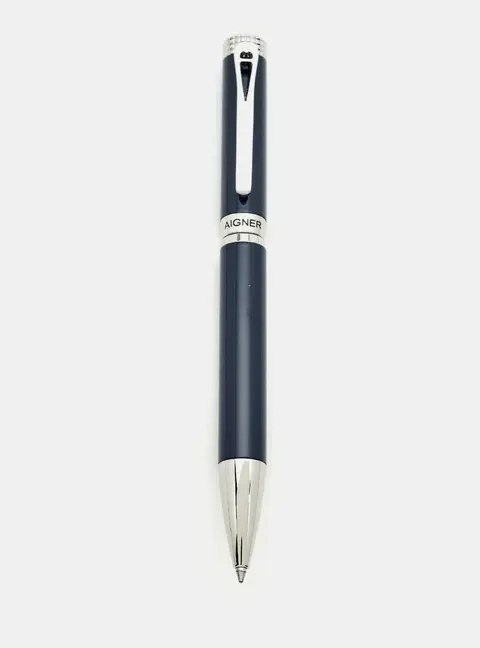 Aigner Blue Resin Silver Tone Ballpoint Pen