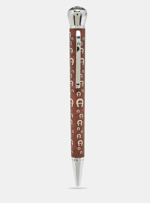 Aigner Logo Resin Silver Tone Ballpoint Pen