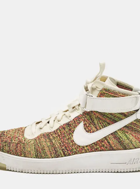 Air Jordans Multicolor Fabric and Leather Air Force High Top Sneakers Size 46