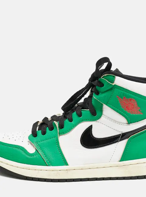 Air Jordans Air Jordan 1 Size 42.5 Green Leather High Top Sneakers