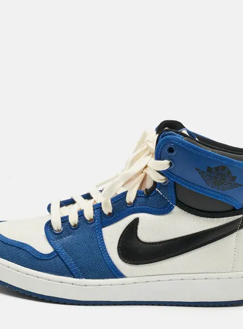 Air Jordans Multicolor Canvas and Leather Jordan 1 Retro AJKO Storm Blue Sneakers Size 42.5