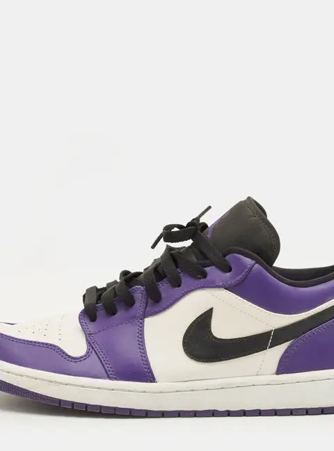 Air Jordans Jordan 1 Court Purple White Size 45 Multicolor Leather Low Top Sneakers