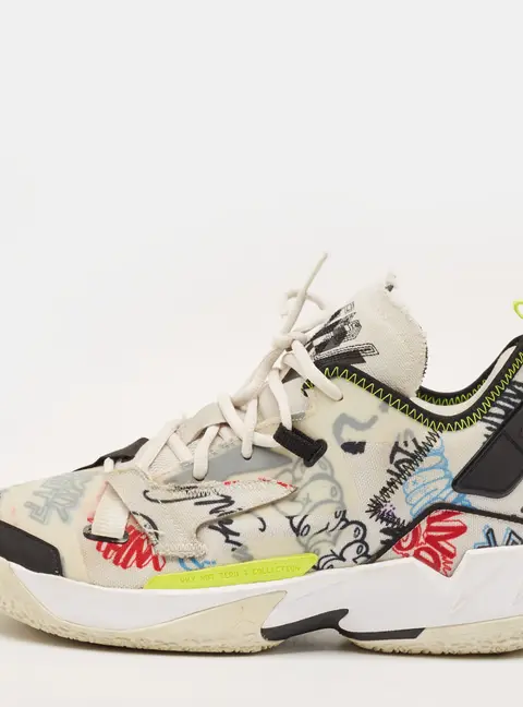 Air Jordans Why Not Zer0.4 Size 44 Multicolor Canvas Graffiti basketball Lace Up Sneakers