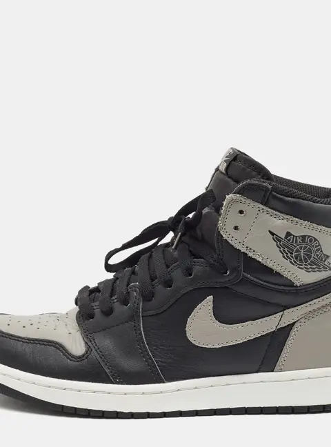 Air Jordans Jordan 1 Retro Shadow Size 42.5 Black/Grey Leather High Top Sneakers