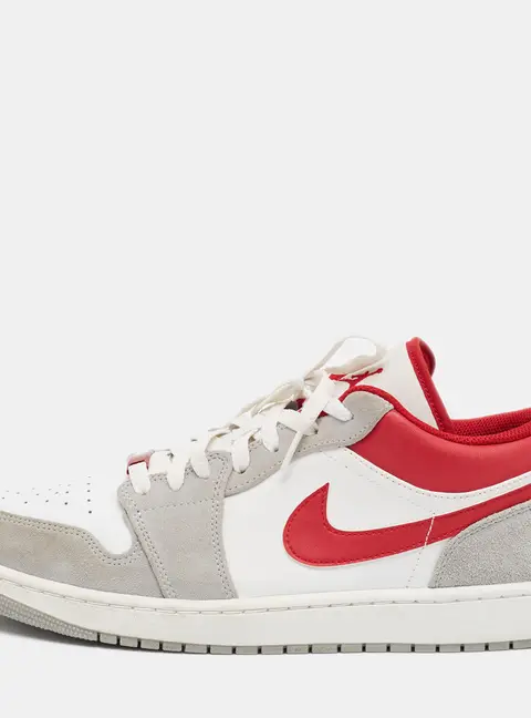 Air Jordans Jordan 1 Size 46 Tricolor Leather and Suede Low Top Sneakers