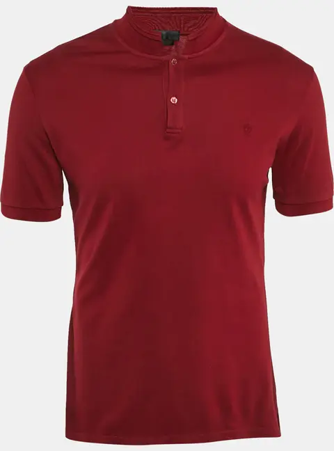 Alexander McQueen Burgundy Cotton Pique Polo T-Shirt M