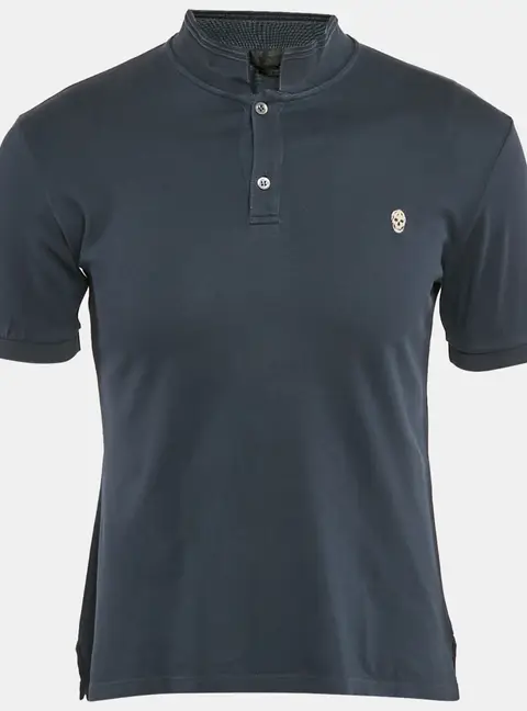 Alexander McQueen Grey Cotton Pique Polo T-Shirt S