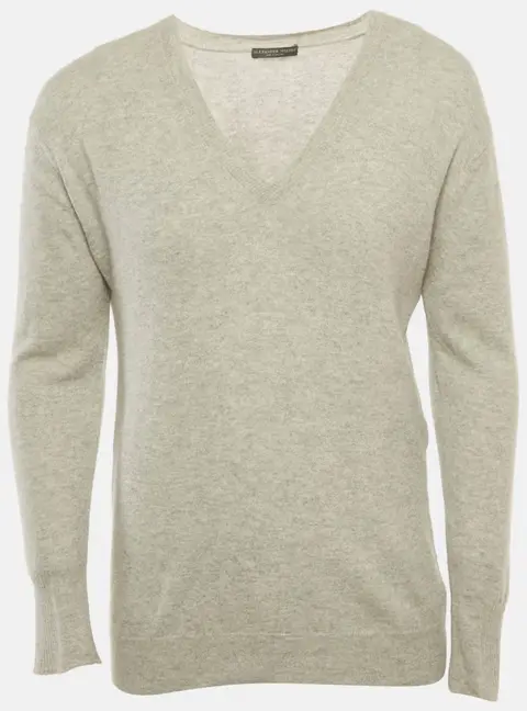 Alexander McQueen Grey  Knit V-Neck Sweater L